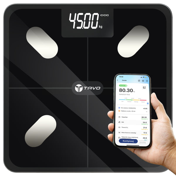 Tavo BodySense S1 – Waga Analityczna Smart z Aplikacją PL (Bluetooth)